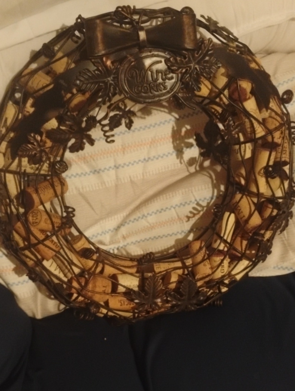 Wine Cork Wreath Wall Accent in Bronze